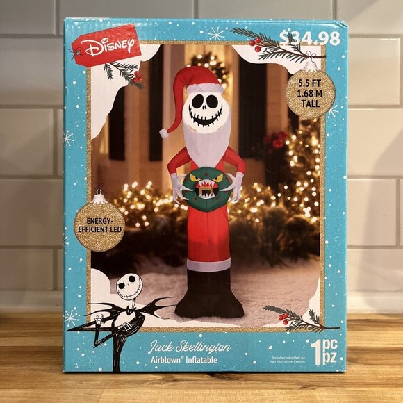 Gemmy Other - Jack Skellington Light Up Inflatable 5.5 FT Santa Nightmare Before Christmas